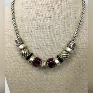 Lucky Brand Purple Crystal Beaded Necklace 14"